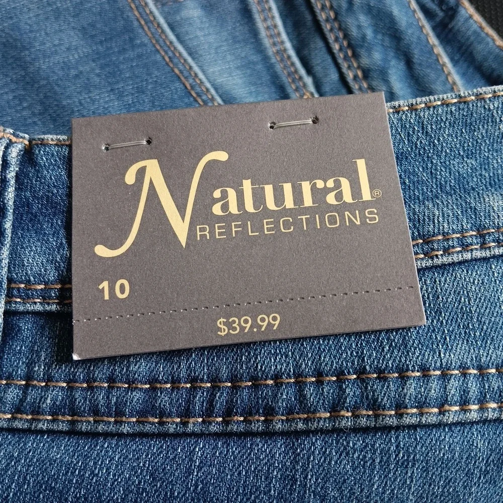 Natural Reflections Jeans Women's 10 Blue Flannel Lined Straight Leg Plaid